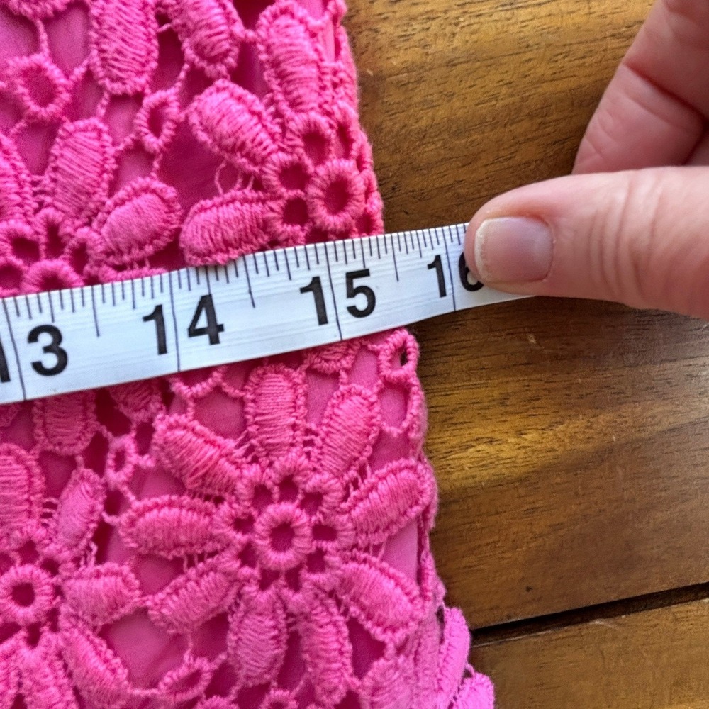 Lilly Pulitzer Marquette Crochet Shift Dress Passion Fruit Pink Size 0 - Picture 6 of 9